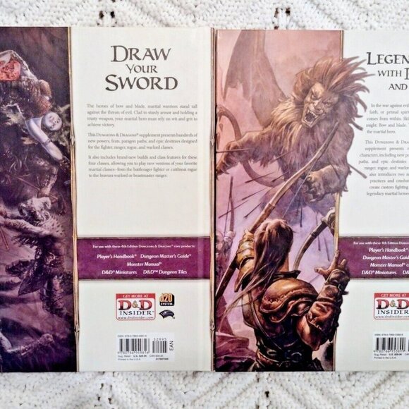 Dungeons and Dragons D&D 4th Edition Martial & Martial Power 2  Lot Hardcover - Picture 3 of 3